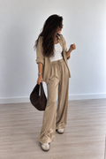 PANTALÓN SATINADO BEIGE
